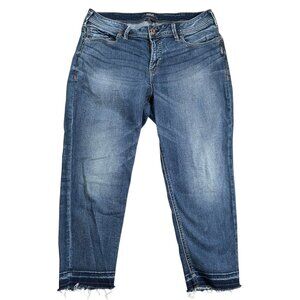 Silver Jeans Women's Dark Avery Skinny Crop Jeans 14/24